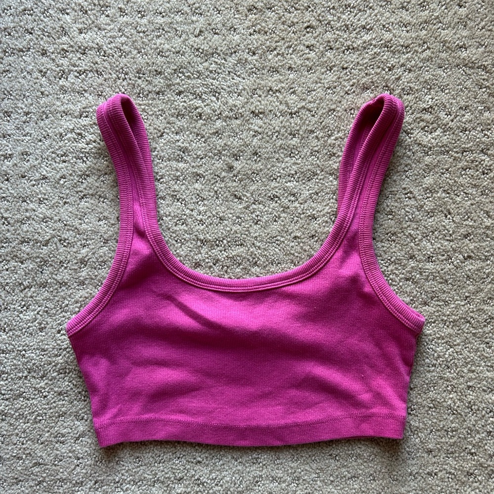 Zara Vibrant Pink Ribbed Top